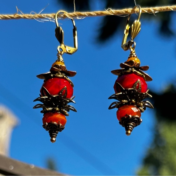 Hand Crafted Artisan Earrings, Forbidden Fruit~ Abraxas - Picture 6 of 8